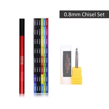 Dspiae AT-EH 3.175mm Universal Chisels Clamping Handle with 0.8mm Bit Tool Set