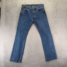 Levi's 501 Jeans Mens 30x32 Blue Cotton Denim Straight Leg Workwear Button-Fly