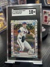 Bowman 2020 Chrome Draft Jared Shuster #BD-16 Sparkle Refractor SGC 10 Braves