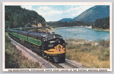 #ad #ad Vintage Northern Pacific Railroad North Coast Limited Postcard Montana Rockies $3.99