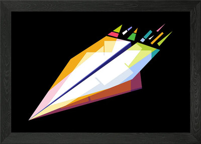 Papierflugzeug Pop Art Gerahmtes Wandbild Poster Leinwanddruck Bild