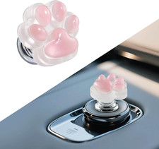 Push Start Button Cover - Cat Paw Design Resin Engine Start Stop Cover, Pink Car