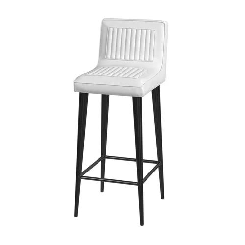 Maxwell 32.5 in. Seat Height Leather and Iron Bar Stool - White - Picture 2 of 7