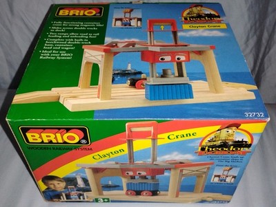 BRIO Wooden Railway Clayton Crane #32732 Vintage, Theodore Tugboat, NoB RARE