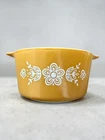 Vintage Pyrex Butterfly Gold Pattern 1 QT Round Bowl #473.