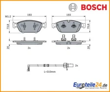 Brake pad set, disc brake Bosch 0986494986 for Audi A6