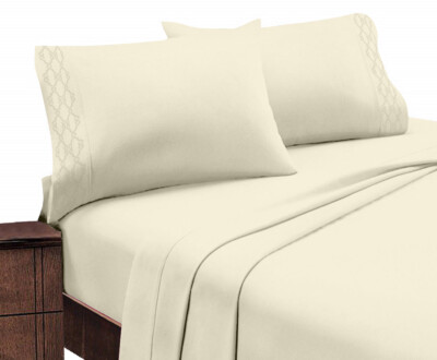 Home Sweet Home Extra Soft 1800 Series Luxury Embroidered Deep Pocket Sheet Set 