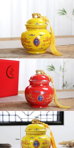 16cm Ceramic Tea Jar Spice Jar Home Decor Porcelain Tea Box Room Decoration - Imagen 5 de 8