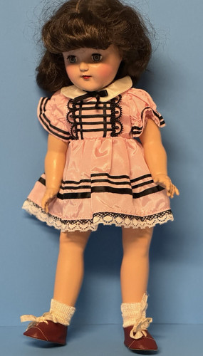 Vintage P-91 Toni Doll Ideal Toy Co. High Cheek Color Vintage Dress Green Eyes