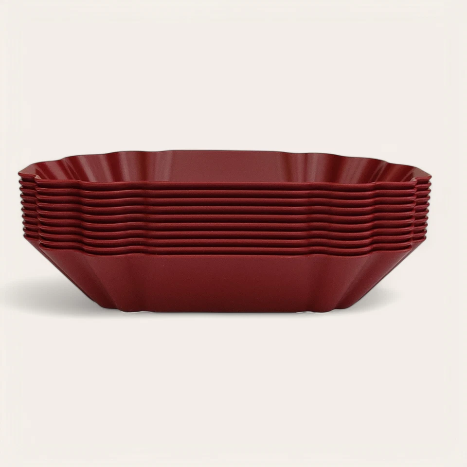 Mehrweg Kunststoff PP Pommes & Currywurst Schale rubinrot - Made in Germany - Bild 4 von 4