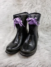 BOGS Urban Farmer Boot Black Rubber Rain Boots Size US 9 EUR 40