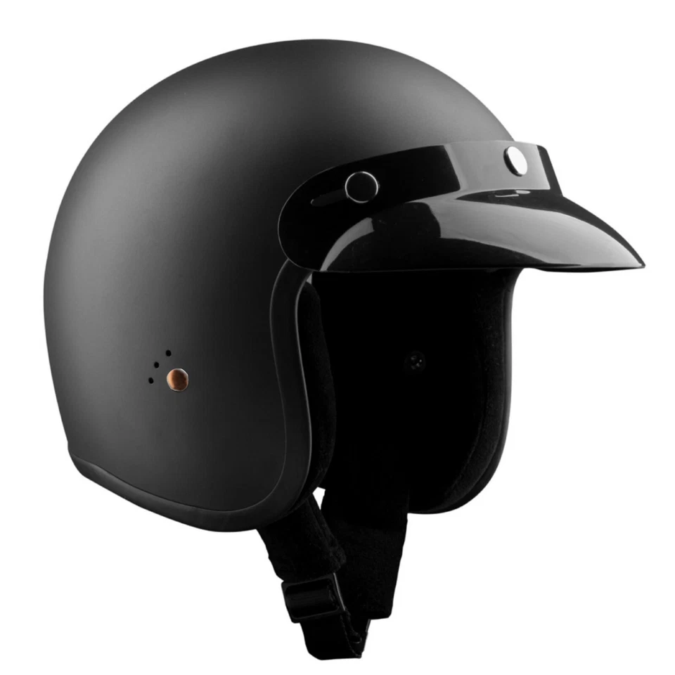 Bandit Helmets Jethelm ECE 22 05 schwarz matt Fiberglas hautfreundliches Futter - Bild 2 von 4