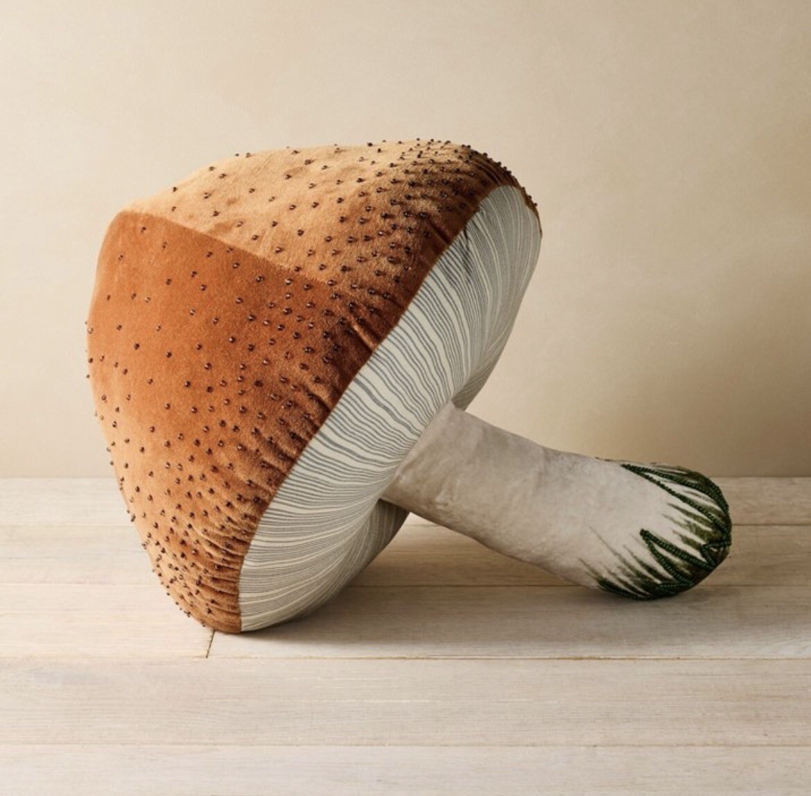 John Derian For Target 🍄 Beaded Brown Mushroom Pillow Decor Plush