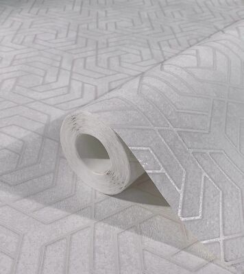 Tapete Vlies 3D Labyrinth Metallic weiß grau City Glam 32606 (4,87 /1qm)
