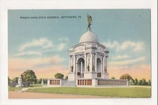 J-717 Gettysburg Pennsylvania State Memorial vintage Linen Postcard