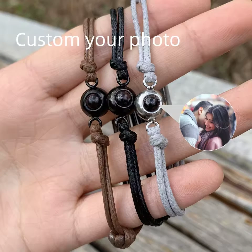 Custom Photo Projection Bracelet Rope Jewelry Family Memories Gift Adjustable - Image 4 of 4