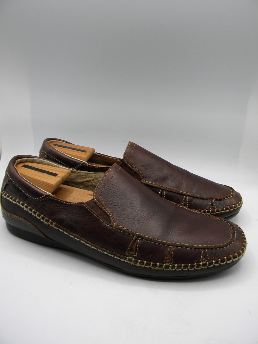 PIKOLINOS Brown Leather Driving Loafers Slip On Men display picture 3