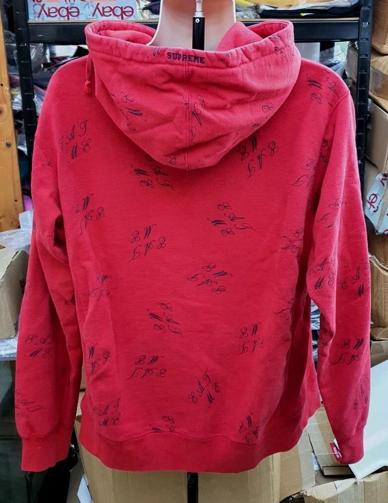 Felpa con cappuccio FW15 Supreme Eat Me taglia XL rossa