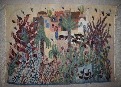 Egyptian Folk Art Tapestry-4.5 FT- Hand Woven Wall Hanging Art -Kilim-Home Decor
