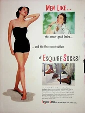 Original Esquire Socks Ad: The smart good look and the fine construction