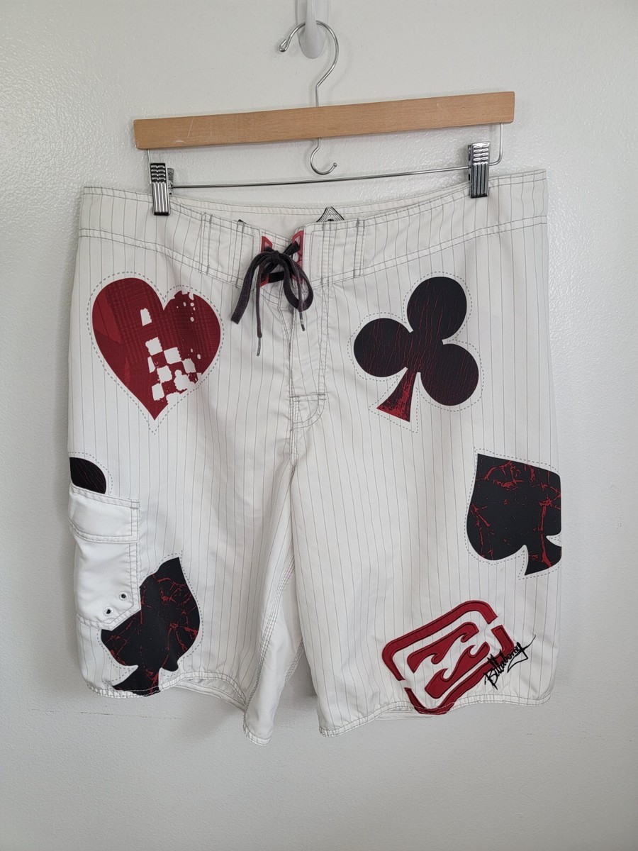 Taj Burrow ショートボード Short de surf vintage homme Billabong 38 cartes de poker Taj