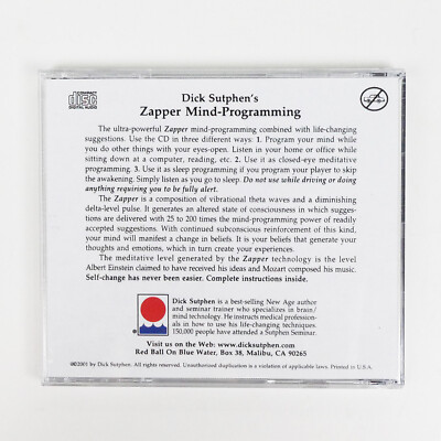 SPEED LEARNING Self Hypnosis CD The Zapper Dick Sutphen Memory for 