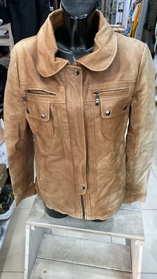 Conbipel Genuine Leather Jacket Used Women Brown Size 48 XXE132L