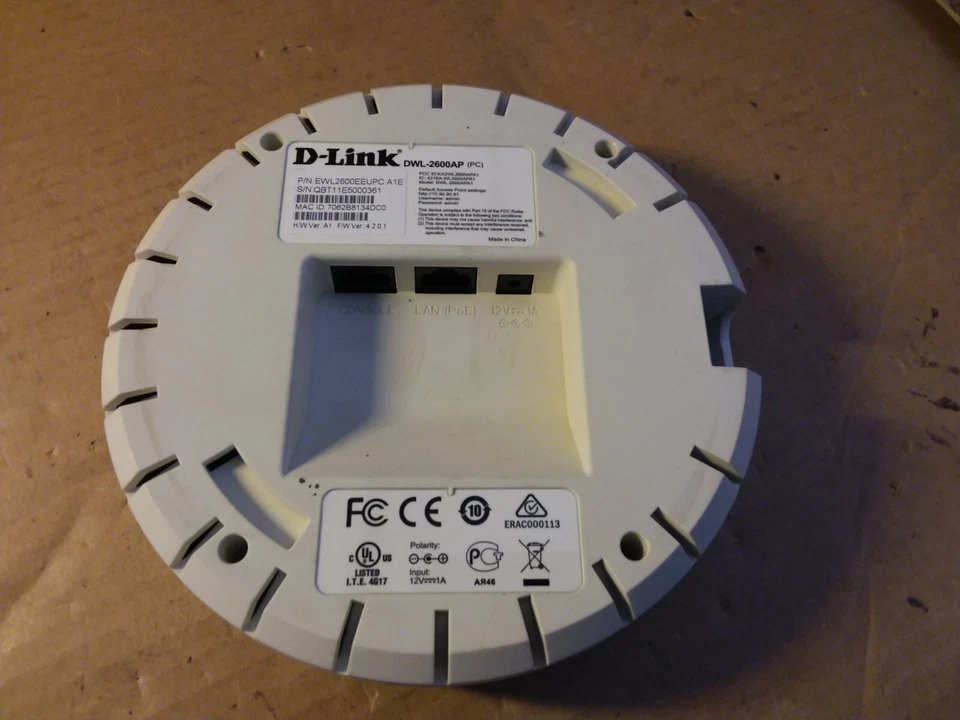 D-Link WLan DWL-2600AP Unified Wireless N PoE Access Point 300Mbps - Image 4 of 4