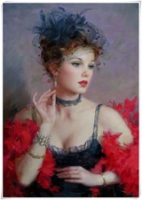 Hand Painted Oil Painting Konstantin Razumov Girl Modern Abstract Wall 