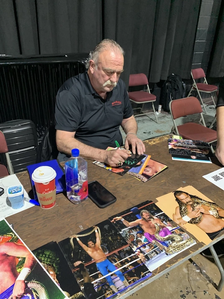 蛇杰克罗伯茨签名带证明8x10照片WWE WWF亲笔签名马乔人 — 第 3/3 张图片