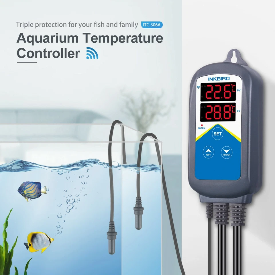 WiFi Thermostat Temperature Controller Aquarium ITC-306 Fish Tank Pet Heat Only - Image 3 of 4