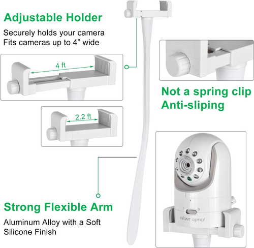 Baby Monitor Mount Camera Shelf Compatible with Infant Optics DXR 8 & DXR-8 Pro - Picture 5 of 8