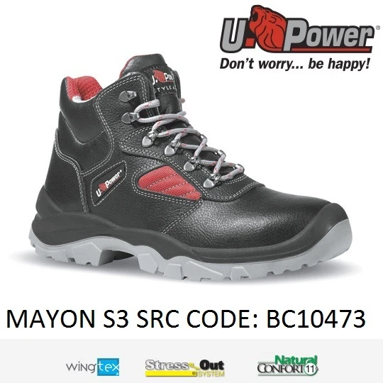UPOWER SCARPA SCARPE ANTINFORTUNISTICHE S3 SRC ALTA PROTEZIONE MAYON U-POWER