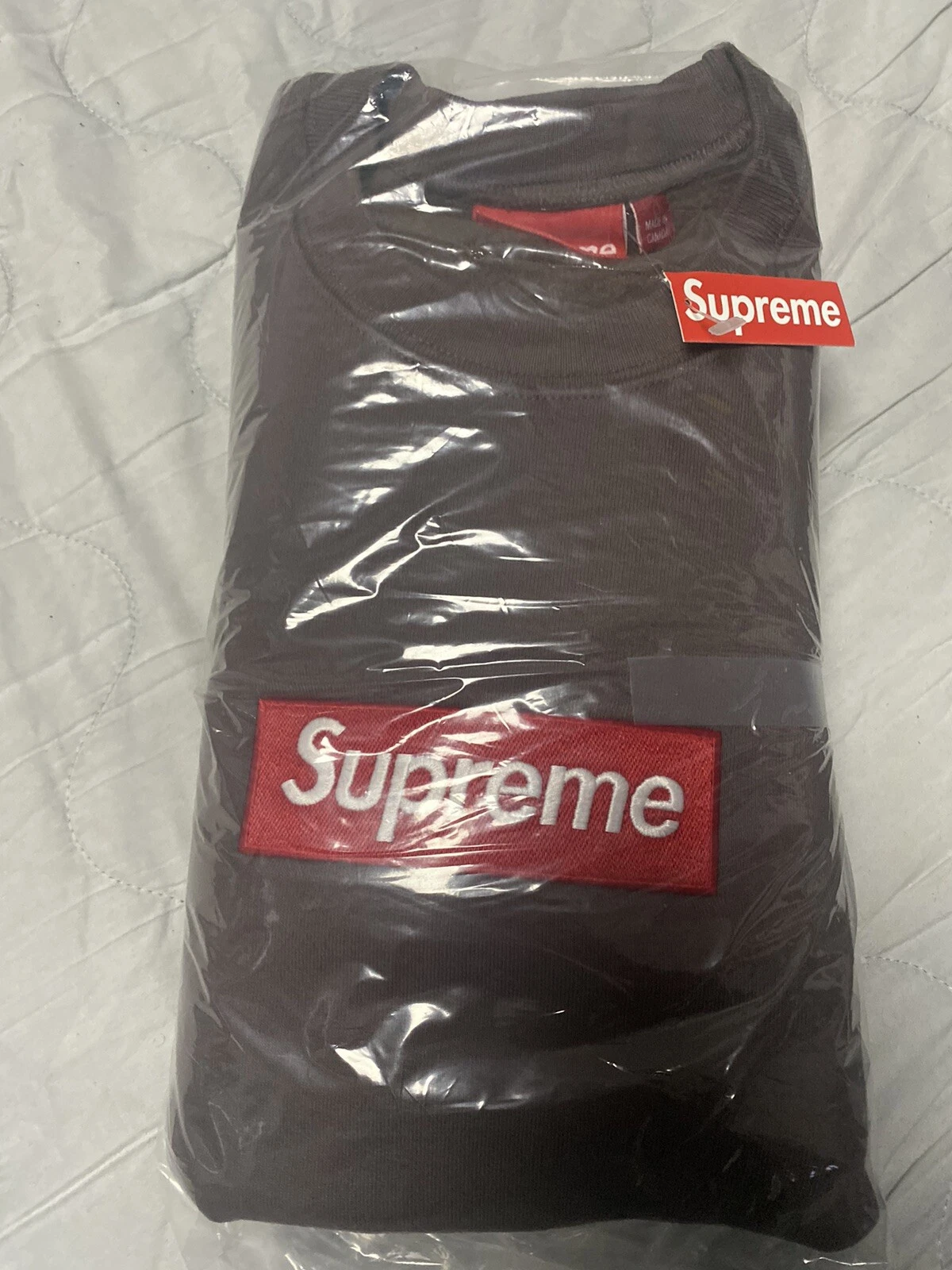 Supreme Box logo BOGO Crewneck marron **MOYEN** EN MAIN