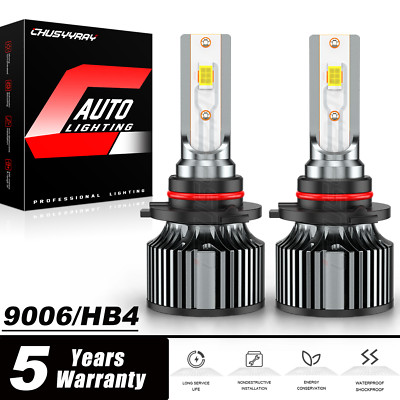 Pair 9006 HB4 LED Headlight Bulb Low Beam For Chevrolet Silverado 3500 2001-2006