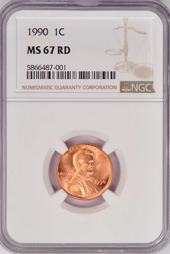 1990 Lincoln Memorial Cent NGC MS 67 RD Gem Red Coin 1C