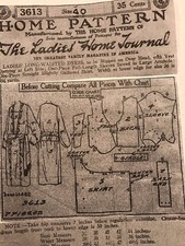 Antique Sewing Pattern 3613 Ladies Dress