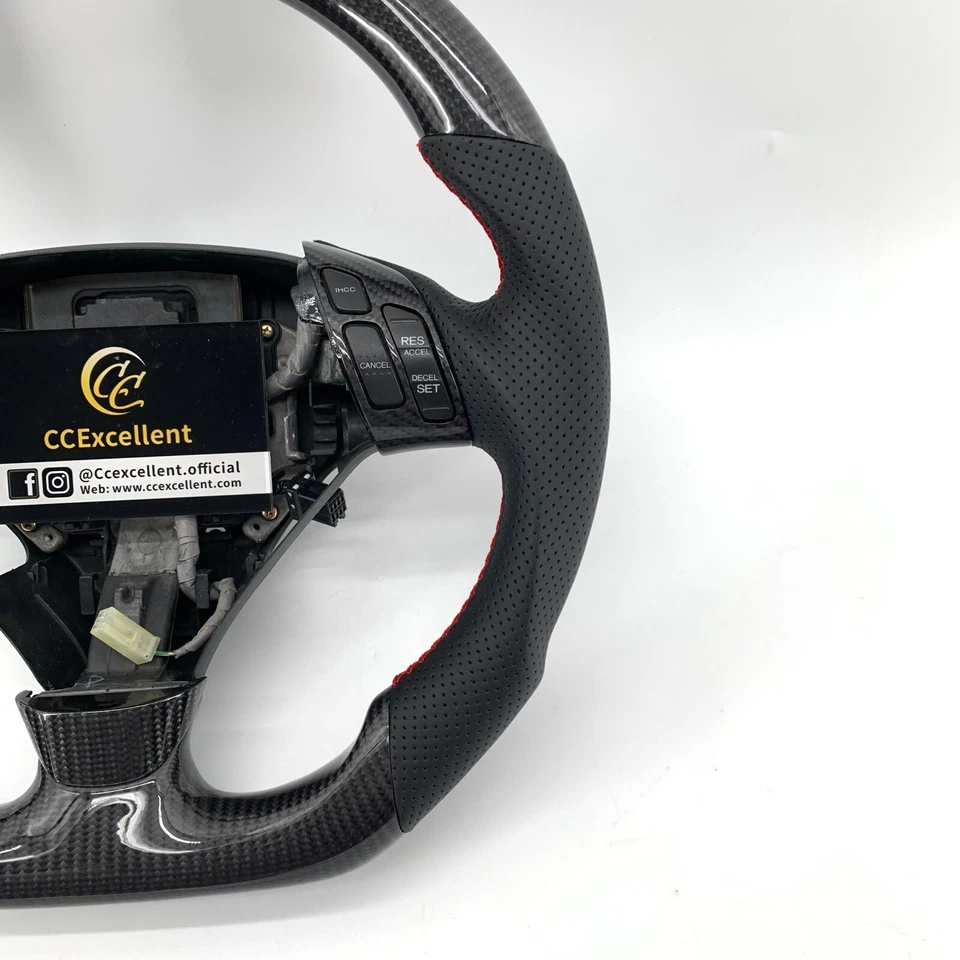Volante de fibra de carbono real cupé para Honda Accord 7ª generación 2003-2008 Foto 4 de 4