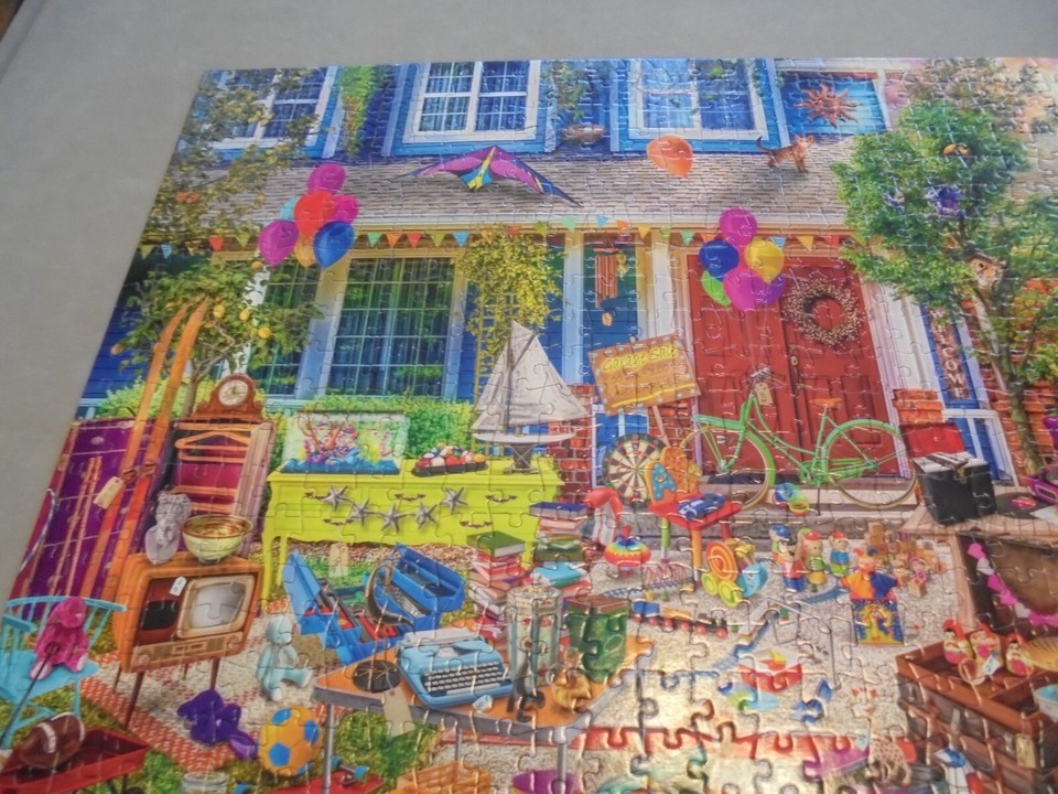 Buffalo Games 1000 Piece Puzzle Yard Sale Complete with Poster Aimee