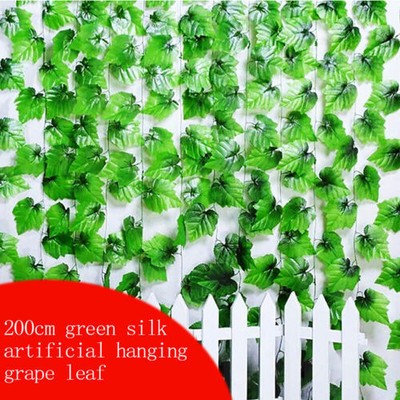 Green silk artificial grape Hanging leaf For Home Wedding Garden Party Decor *a5