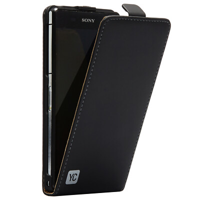 Handy Hülle für Sony Xperia Z2 Tasche Flip Case Schutz Hülle Cover YC schwarz