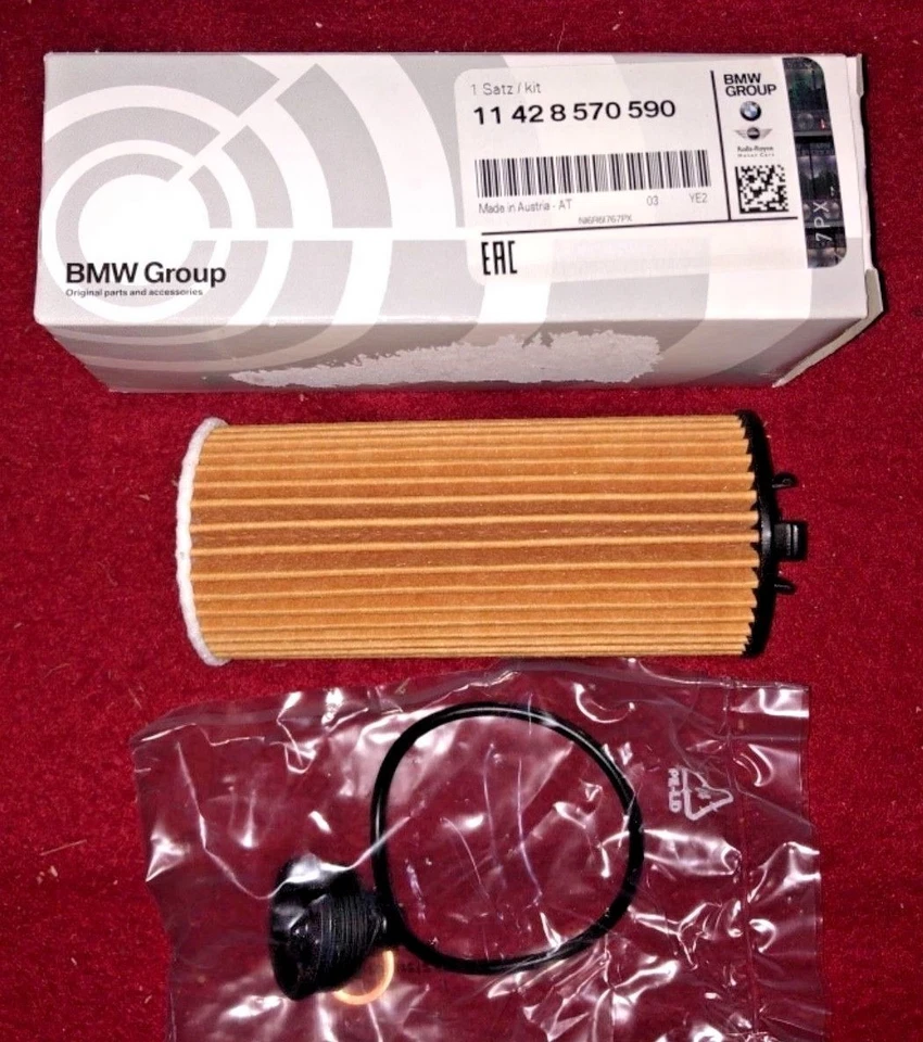 Kit de filtro de aceite de motor BMW para X1 X2 i8 Mini Cooper Clubman 11428570590*1 GENUINO Foto 2 de 4