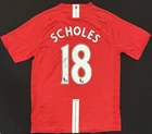 PAUL SCHOLES Signed Manchester United Authentic NIKE Soccer Jersey (Beckett)