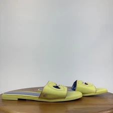 New Womens Sam Edelman Circus NY Maura Sunny Lime Slip On Slides Sandals Size 9