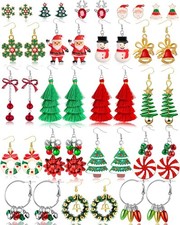 20 Pairs Christmas Earrings for Women, Holiday Xmas Dangle Earrings Bow Tree