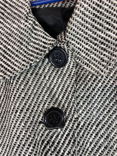 Giacca blazer Cato donna 26/28W nero bianco pied de poule swing manica lunga - Foto 8 di 12
