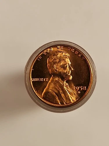 1958 D BU UNCIRCULATED LINCOLN WHEAT CENT PENNY ROLL *LAST YEAR OF WHEAT!*