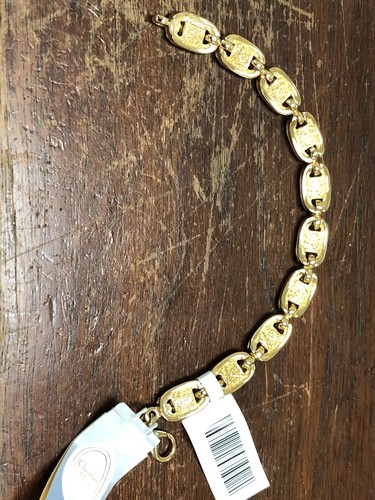 VTG AUTHENTIC CHRISTIAN DIOR BHAR GOLD TONE RHINESTONE BAGUETTES BRACELET NEW - Picture 4 of 7