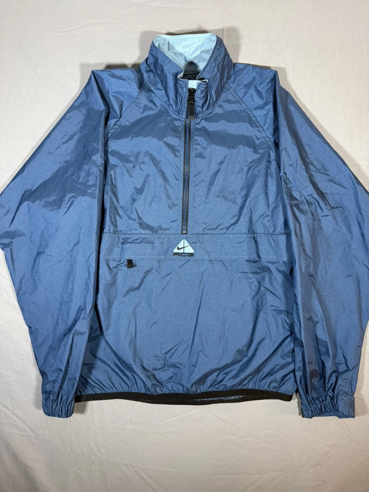 NWT Vintage Nike ACG Windbreaker 1/2 Zip Anorak Men S Packable Navy Blue