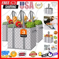 Reusable Grocery Bags [3 Pack],Large Grocery Tote Bag Water Resistant Shoppin...